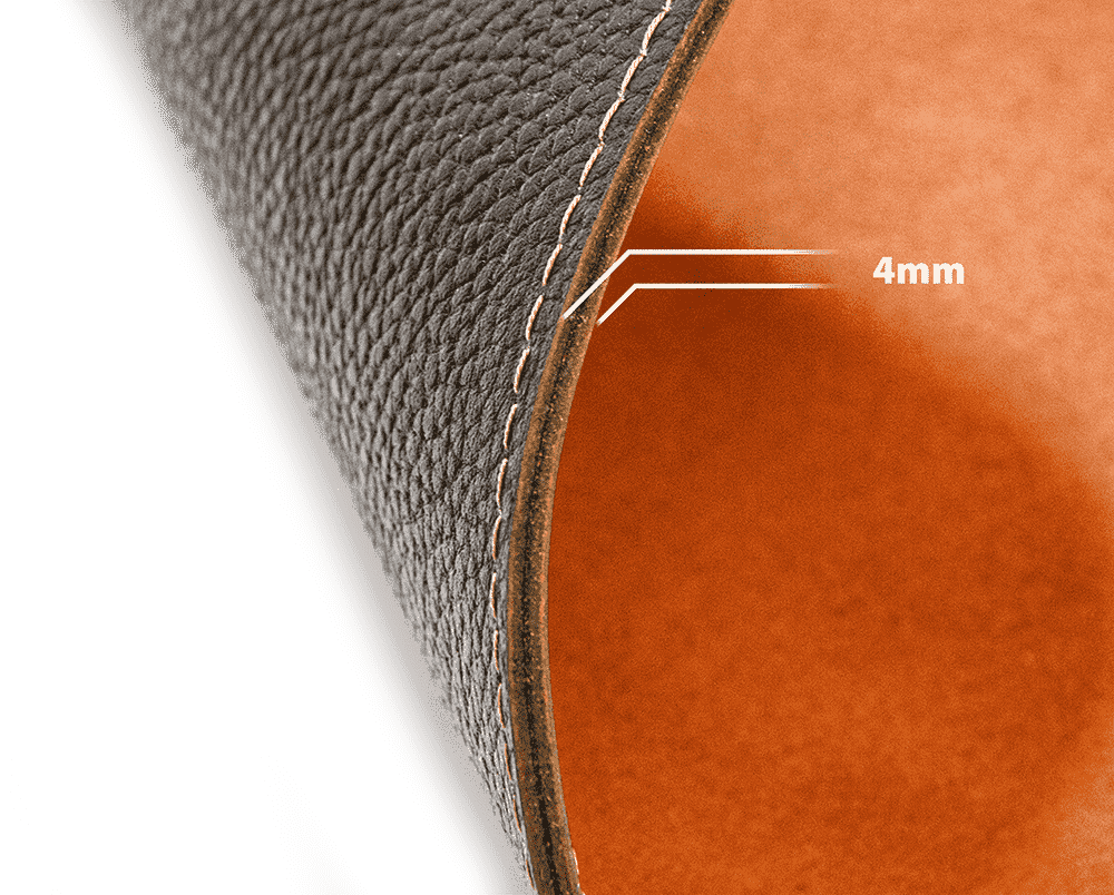 نمای نزدیک از دوخت صنعتی و ضخامت دسک پد ماهوت